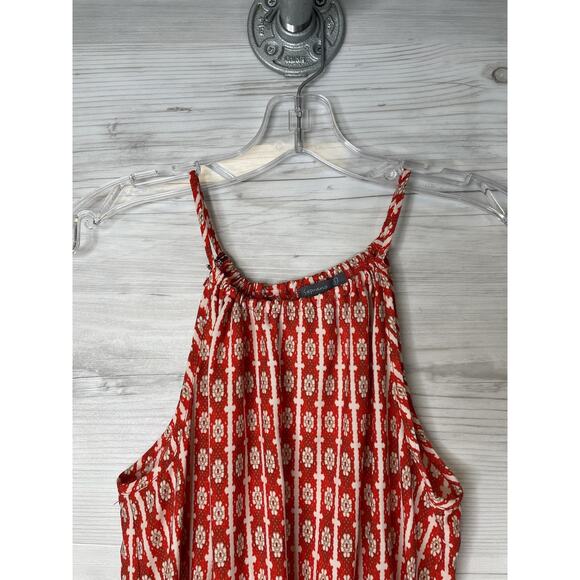Soprano Dress Womens Small Red Boho Border Print Sleeveless Halter Made USA - Picture 2 of 7